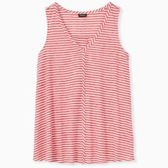 NWOT Torrid stripe red Knit Jersey Swing Tunic Tank top size 2X - Picture 1 of 8